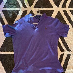 Polo Ralph Lauren Mens Size M 100% Cotton Short Sleeve Polo Shirt in Purple